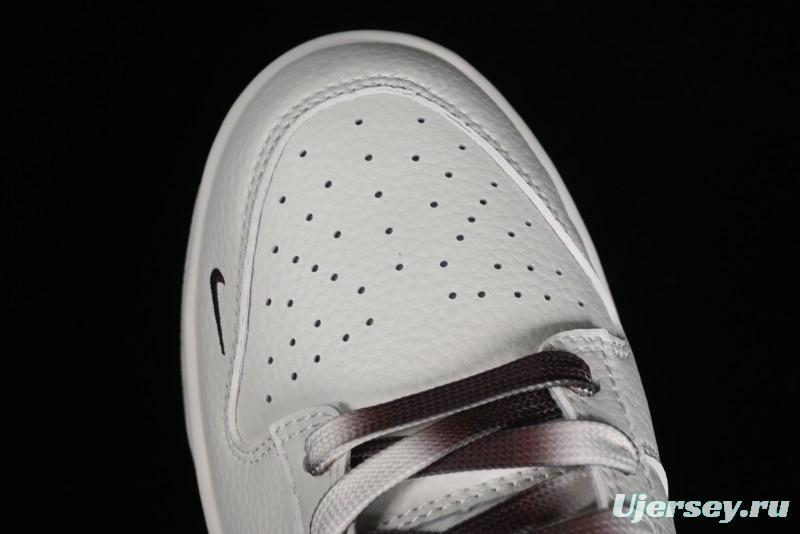 Nike SB Dunk Low Supreme Collaboration - White Brown Two-Tone Anniversary High-End Custom Low-Top Casual Sneakers - BB8657-106