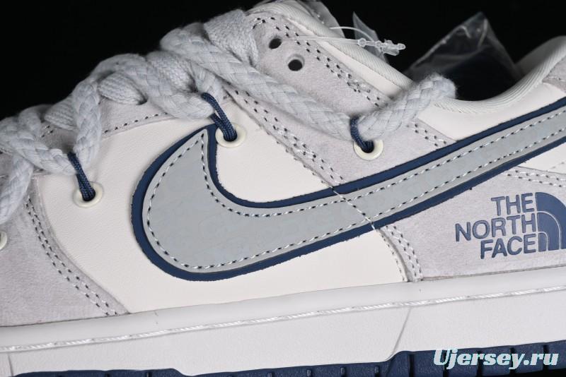 Nike SB Dunk Low The North Face Collaboration - Grey Blue Pig 8 Starry Sky Anniversary High-End Custom Low-Top Casual Skate Shoes - XX2025-311