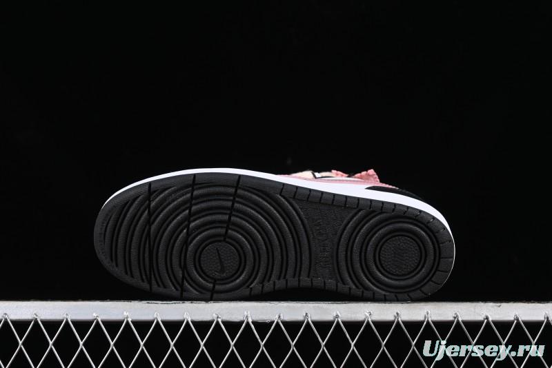 Nike Court Borough Low 2 Retro Casual Sneakers in Dark Pink and Black - BQ5448-115