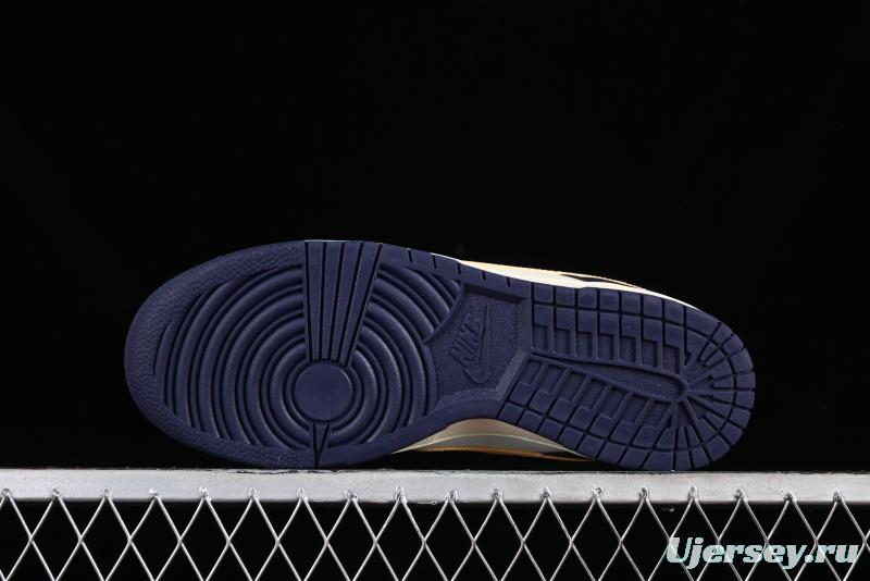 Nike Dunk Low Retro SB Skateboarding Shoes in Navy Blue with Purple Gold White Colorway - FV8106-181
