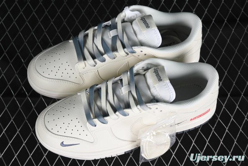 Nike SB Dunk Low Supreme Collaboration - Double Swoosh Anniversary Customized Low-Top Casual Sneakers - BB8675-105