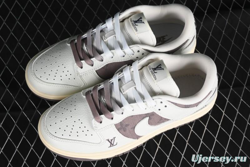 Nike SB Dunk Low LV Collaboration - Denim Patchwork Anniversary High-End Custom Low-Top Casual Sneakers - JH8310-956