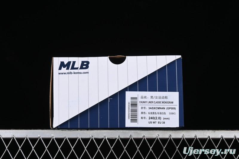 MLB NY Yankees Chunky Liner Classic Monogram Lightweight Platform Sneakers with 6cm Height Boost - 3ASXCMN4N50BKS