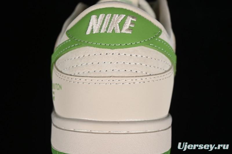 Nike SB Dunk Low LV Collaboration - Emerald City Anniversary High-End Custom Low-Top Casual Skate Shoes - XB3802-345