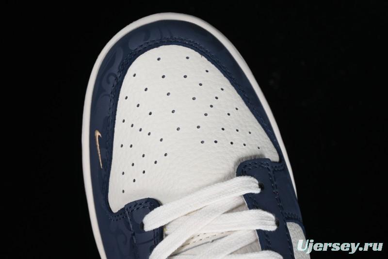 Nike SB Dunk Low Year of the Dragon Limited Edition - Dark Pattern Blue Red Swoosh Anniversary Custom Low-Top Casual Skate Shoes - DQ1098-365