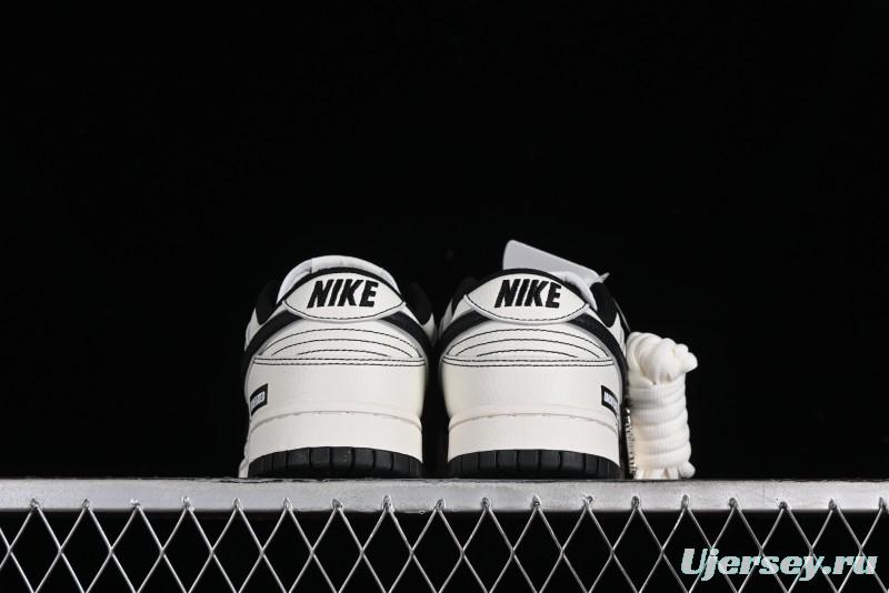 Nike SB Dunk Low UN Collaboration - Beige Black Swoosh Anniversary High-End Custom Low-Top Casual Skate Shoes - FC1688-139