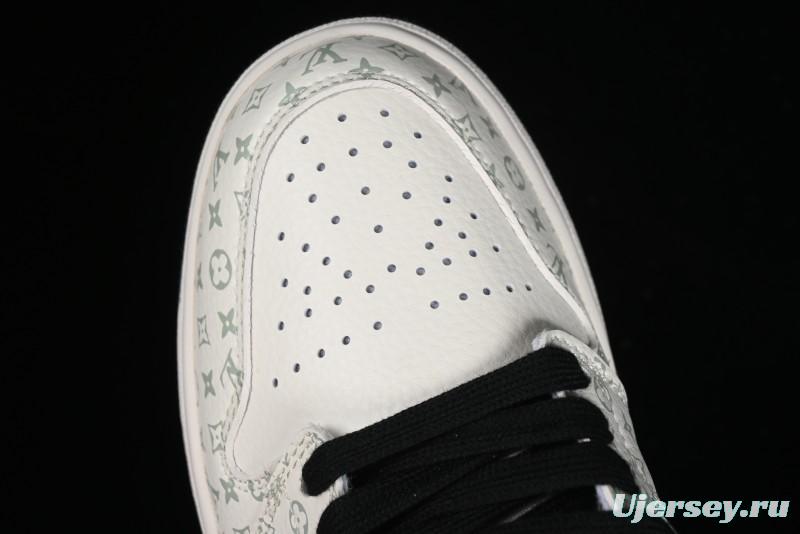Nike Air Jordan 1 Low LV Collaboration - Printed Knight High-End Custom Low-Top Culture Basketball Shoes SJ9950-005