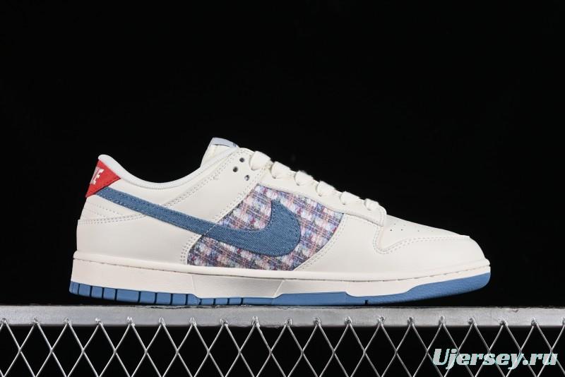 Nike SB Dunk Low LV Collaboration - Beige Blue Chanel Style Anniversary High-End Custom Low-Top Casual Sneakers - XX2025-323