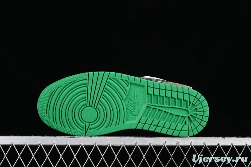 Nike Air Jordan 1 Low Retro Basketball Shoes with Panda Mischief Pioneer Rider Design - 553558-065