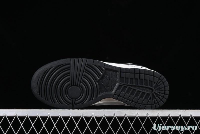 Nike Supreme x SB Dunk Low Casual Skate Shoes in Black and Beige - RM2308-237