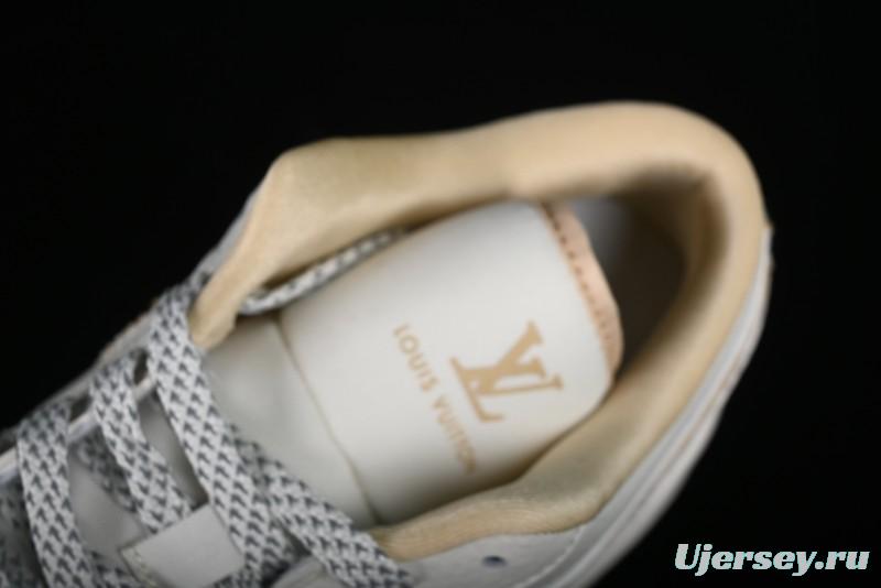 Nike Air Jordan 1 Low AJ1 Louis Vuitton Print Khaki Custom High-End Low-Top Basketball Shoes - SJ9950-004