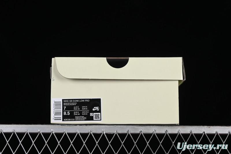 Nike SB Dunk Low BAPE Collaboration Anniversary Edition - White with Brown Swoosh Low-Top Casual Skate Shoes - XD6188-019