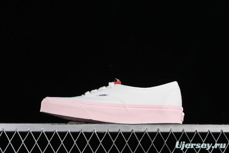 Vans Authentic White Pink Canvas Skate Shoes - VN0009PVCY7