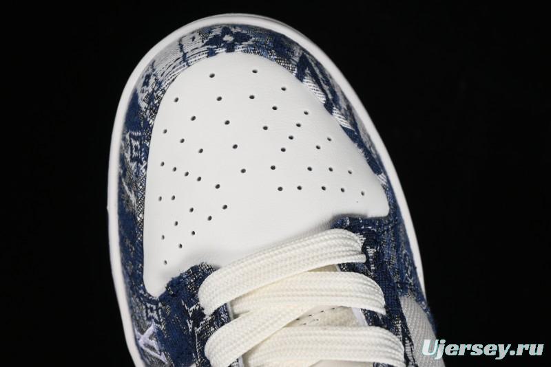 Nike SB Dunk Low LV Collaboration - Camo Mesh Anniversary High-End Custom Low-Top Casual Skate Shoes - JH8040-942