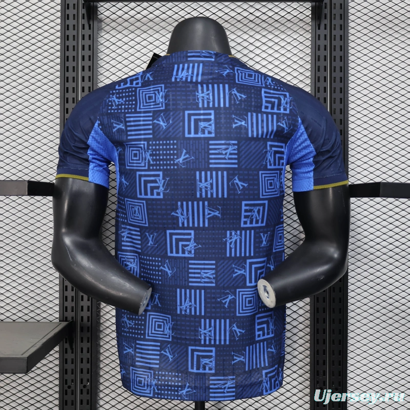 25/26 Player Version Real Madrid Blue Geometric Pattern Away Jersey