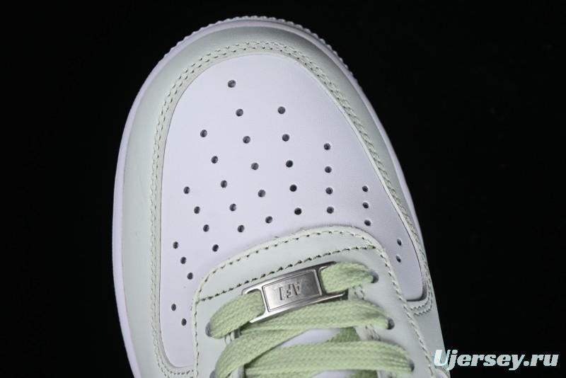 Nike Air Force 1 '07 Low Casual Sneakers with Anime-inspired Green Apple Spray Paint Design - DY8899-002