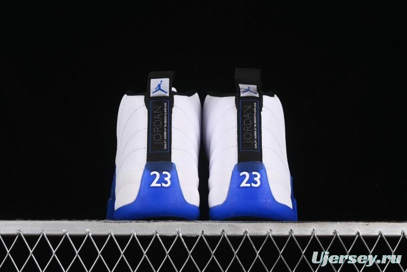 Nike Air Jordan 12 Retro Basketball Shoes in White Blue - CT8013-140