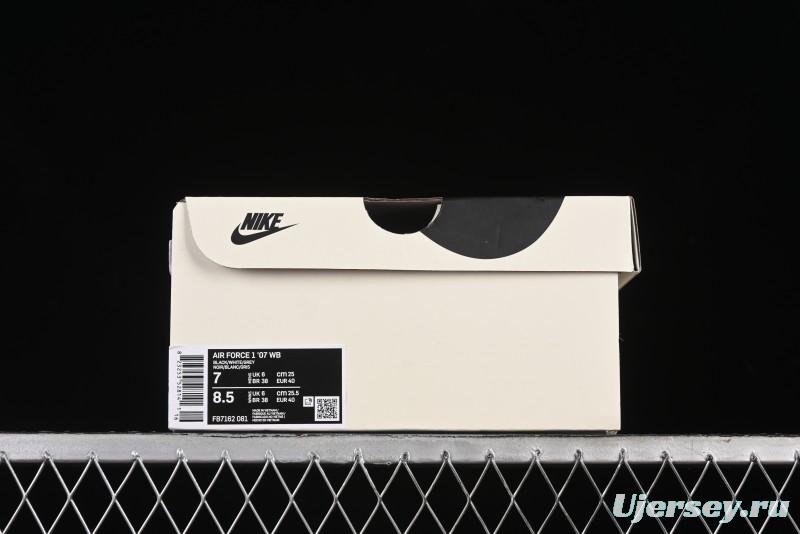 Nike Air Force 1 '07 Low Casual Sneakers in Black, White, and Gray - FB7162-081