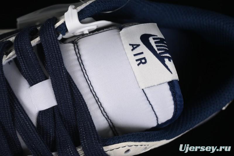 Nike Travis Scott x Fragment Design x Air Jordan 1 Low OG SP AJ1 Supreme Collaboration - Dark Blue Swoosh Low-Top Casual Sneakers - XZ2268-001