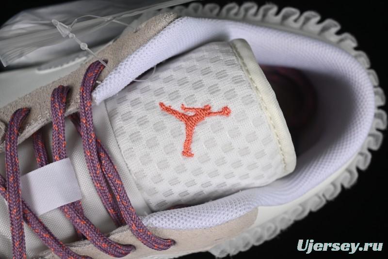 Nike Air Jordan 1 Low Retro Casual Sneakers with Smooth Leather and Suede - FQ8094-100