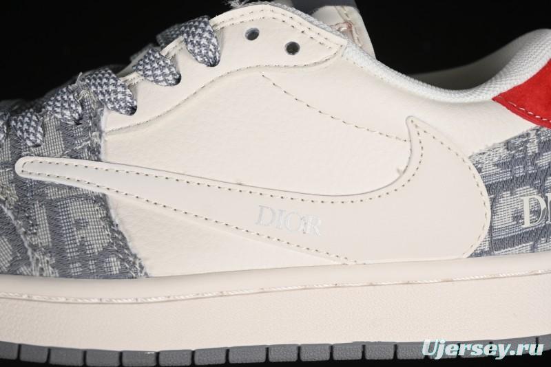 Nike Travis Scott x Fragment Design x Air Jordan 1 Low OG SP AJ1 Low Top Casual Sneakers - XY2688-113