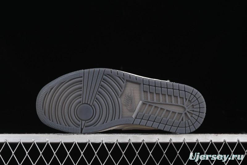 Nike Air Jordan 1 Low Gucci Collaboration - Smoke Grey Pattern High-End Custom Retro Basketball Shoes - DM5688-101