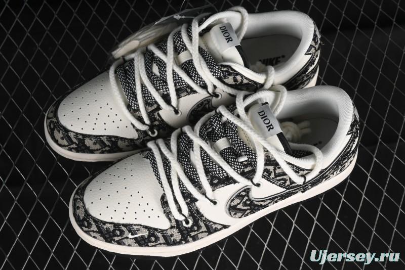 Nike SB Dunk Low Dior Collaboration Anniversary High-End Custom Low-Top Casual Sneakers - SJ2068-286