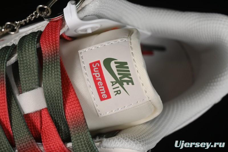 Nike Air Force 1 '07 Low Supreme Casual Sneakers in Beige Red Green - XZ6188-009