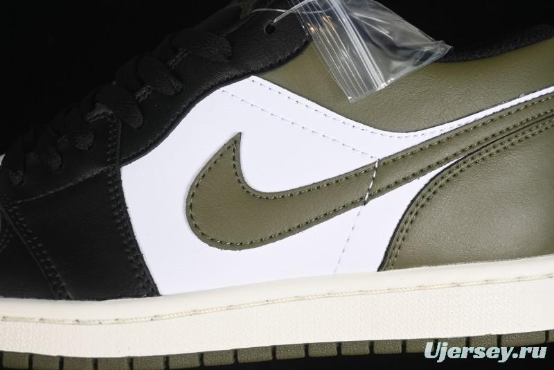 Nike Air Jordan 1 Low "Medium Olive" Retro Casual Sneakers - 553558-092