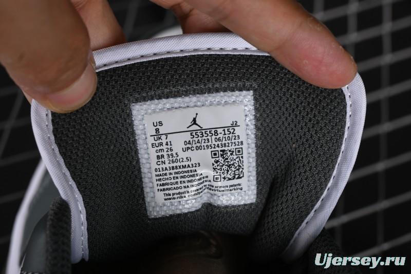 Nike Air Jordan 1 Low AJ1 Black Grey Low-Top Lifestyle Basketball Shoes - 553560-152