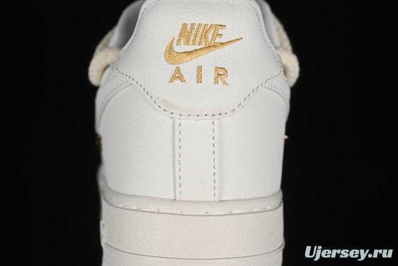 Nike Air Force 1 '07 Low Beige Deconstructed Swoosh Casual Sneakers - FX3654-111