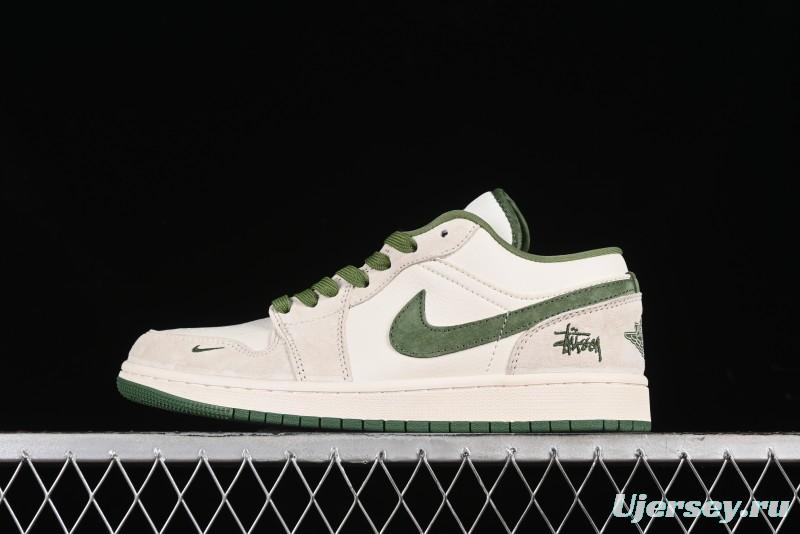 Nike Air Jordan 1 Low Stussy Collaboration Retro Basketball Shoes - DM5688-102