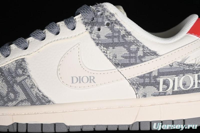 Nike SB Dunk Low Dior Collaboration - Suede Gray Anniversary High-End Custom Low-Top Casual Skate Shoes - XY1688-004
