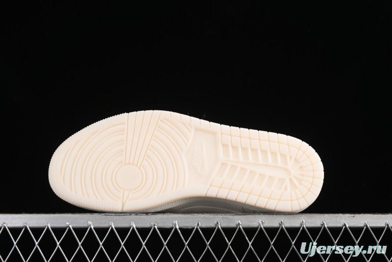 Nike Travis Scott x Fragment Design x Air Jordan 1 Low OG SP AJ1 Supreme Collaboration - Classic Off-White Low-Top Lifestyle Sneakers - XY2688-104