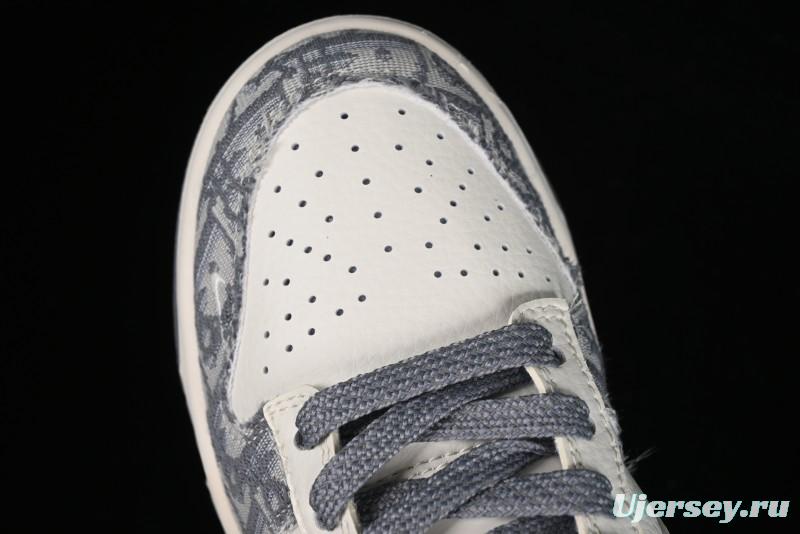 Nike SB Dunk Low Dior Collaboration - Suede Gray Anniversary High-End Custom Low-Top Casual Skate Shoes - XY1688-004