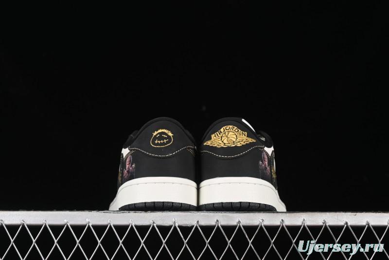 Nike Travis Scott x Fragment Design x Air Jordan 1 Low OG SP AJ1 Black Wukong Collaboration - CH6336-012