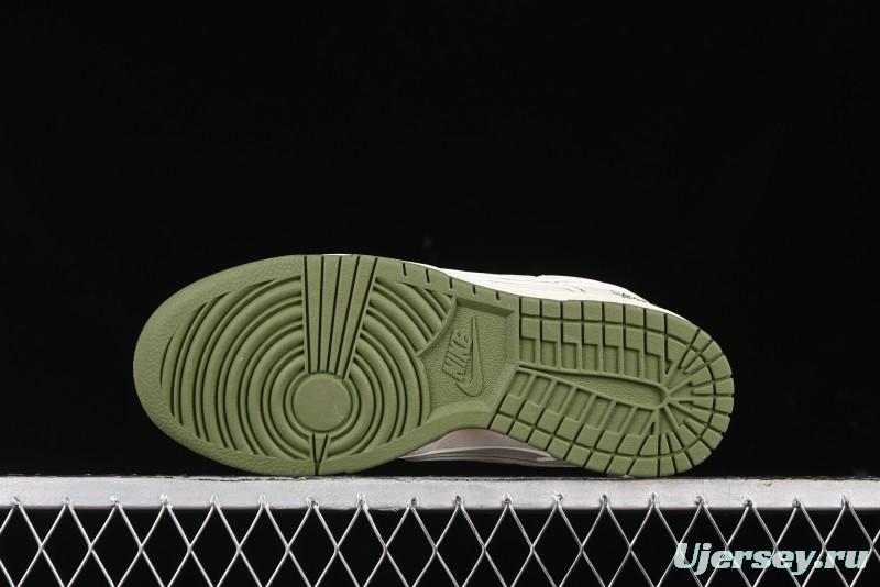 Nike SB Dunk Low Stussy Collaboration - Beige Green Anniversary High-End Custom Low-Top Casual Skate Shoes - BB1818-102