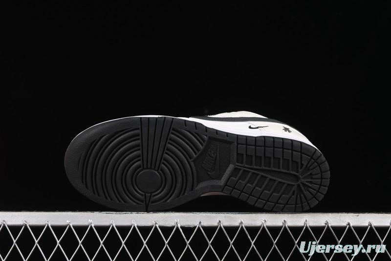 Nike SB Dunk Low Violent Bear Collaboration - Woven Black Swoosh Anniversary Custom Low-Top Casual Skate Shoes - KK1888-005