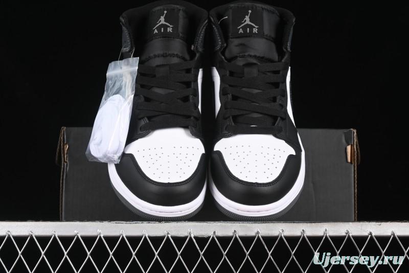 Nike Air Jordan 1 Mid AJ1 White Black Grey Mid-Top Casual Sneakers - DQ8426-001