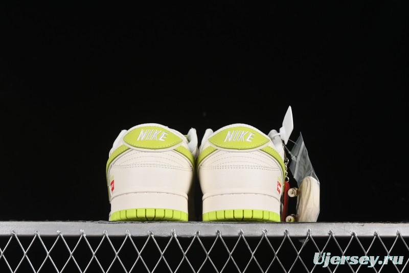 Nike SB Dunk Low Supreme Stone Island Collaboration - Fluorescent Beige Anniversary High-End Custom Low-Top Casual Skate Shoes - BB9866-005