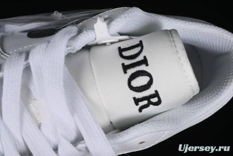 Nike Air Jordan 1 AJ1 Dior Collaboration - White Black Custom Low Top Retro Basketball Shoes - LJ6688-010