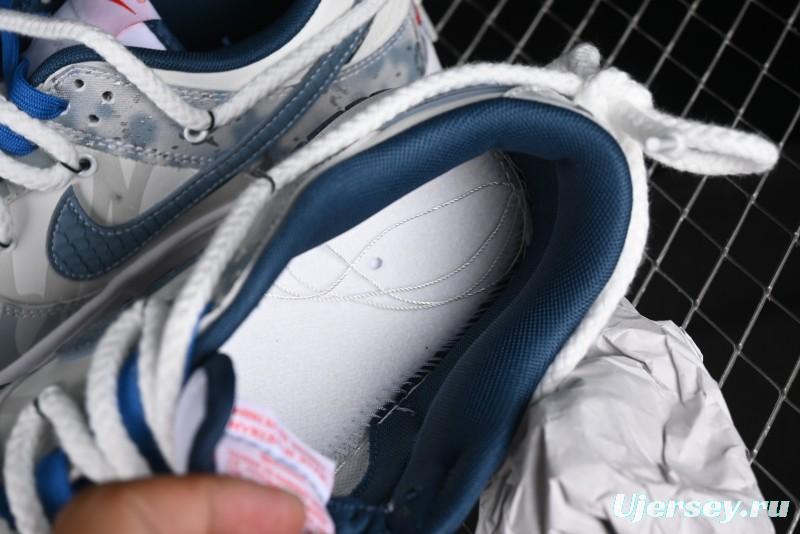 Nike Dunk Low Panda Prank Wave Rider - Silver Blue Shark Low Top Casual Sneakers - DD1391-400