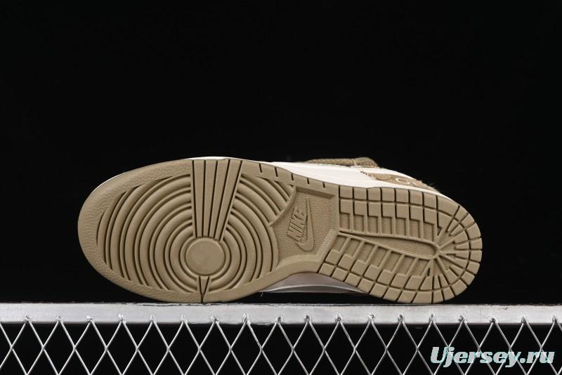 Nike SB Dunk Low Gucci Collaboration - Yellow Denim with Subtle Pattern and White Swoosh Anniversary High-End Custom Low-Top Casual Sneakers - SJ2068-273