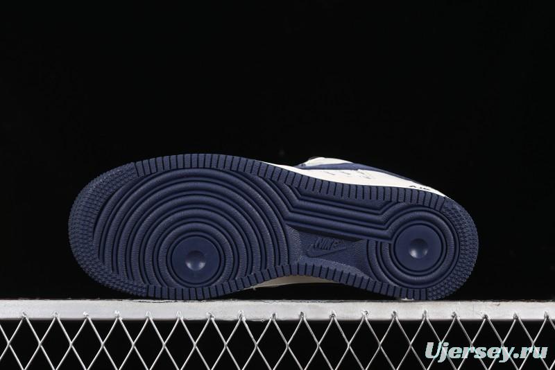 Nike Air Force 1 '07 Low Stussy Collaboration - Blue Red Print Low-Top Casual Sneakers - XZ3318-566