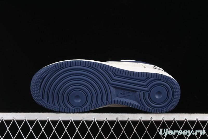 Nike Undefeated x Air Force 1 Low Casual Sneakers in Dark Blue Hemp with Reflective Details - UT2023-205