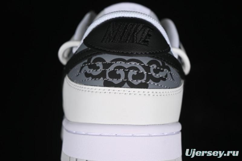 Nike Dunk Low CNY Year of the Dragon Limited Edition SB Lace-Up Casual Sneakers with Silver-White Design - DV0831-101