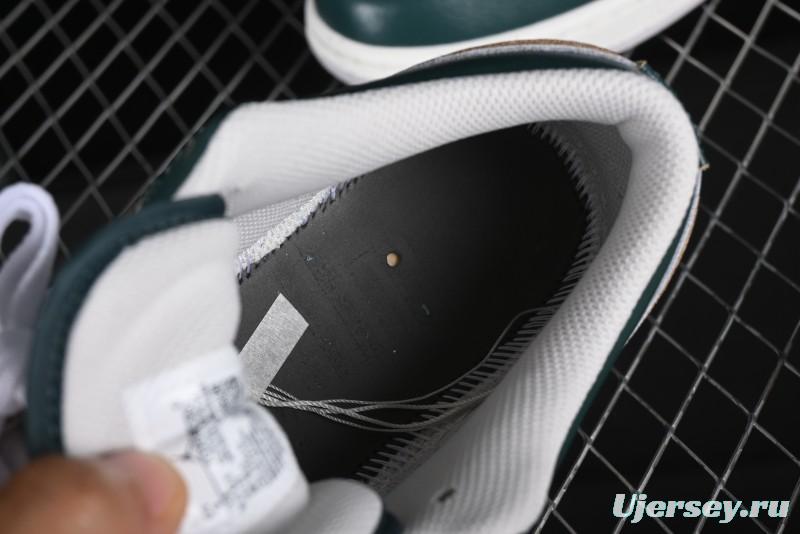 Nike Air Jordan 1 Low Retro Casual Sneakers in White Green - FQ7687-300