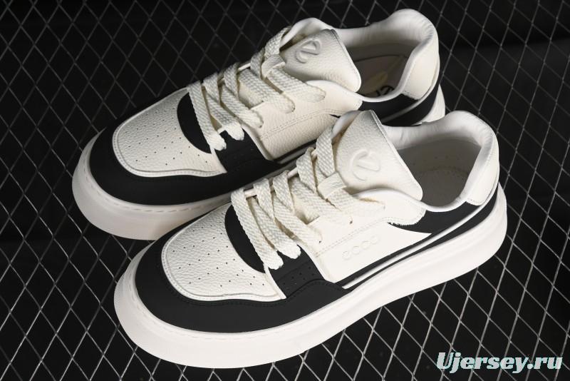 ECCO 2024 New Fashion Simple Versatile Genuine Leather White Sneakers - 61881301001