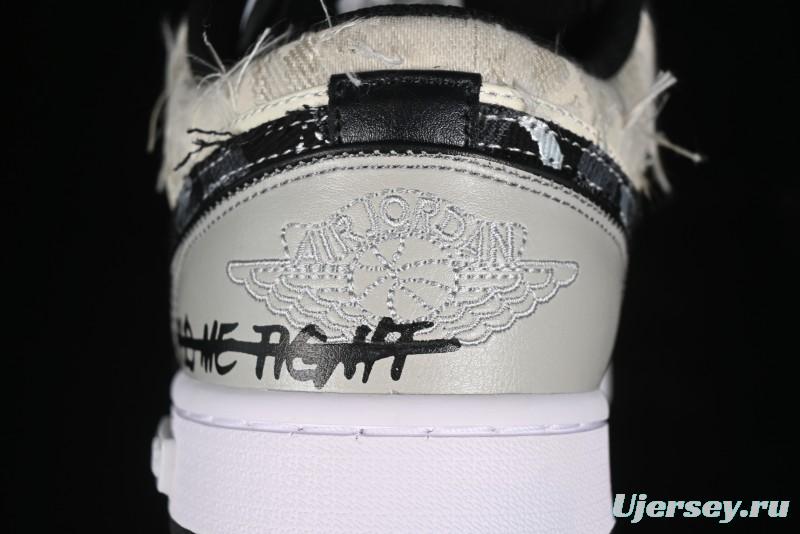 Nike Air Jordan 1 Low AJ1 Panda Prank Universe Exploration Custom Casual Sneakers - 553558-132