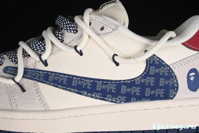 Nike Travis Scott x Fragment Design x Air Jordan 1 Low OG SP AJ1 Bape Collaboration - SJ0086-133